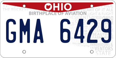 OH license plate GMA6429