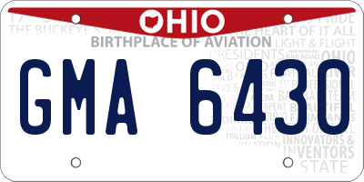 OH license plate GMA6430