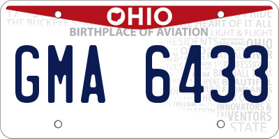 OH license plate GMA6433
