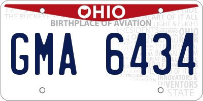 OH license plate GMA6434