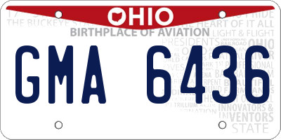 OH license plate GMA6436