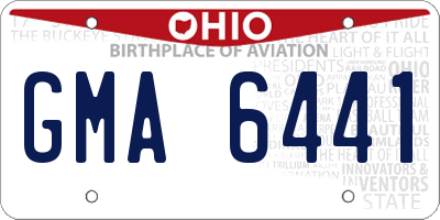 OH license plate GMA6441