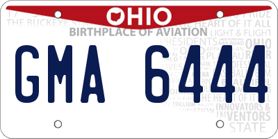 OH license plate GMA6444