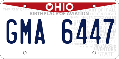 OH license plate GMA6447