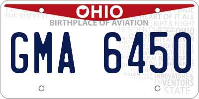 OH license plate GMA6450