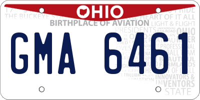 OH license plate GMA6461