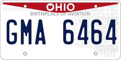 OH license plate GMA6464