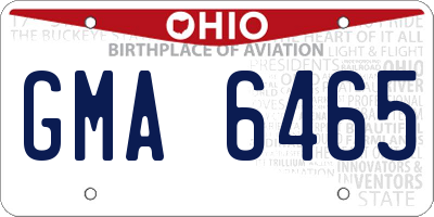 OH license plate GMA6465