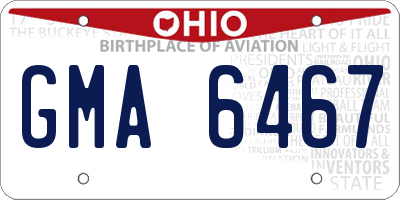 OH license plate GMA6467