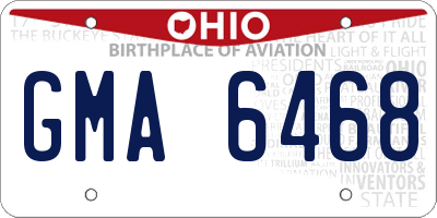 OH license plate GMA6468