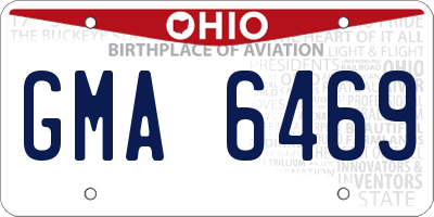 OH license plate GMA6469