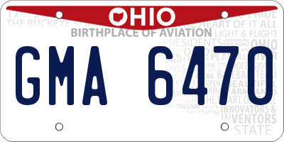 OH license plate GMA6470