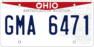 OH license plate GMA6471