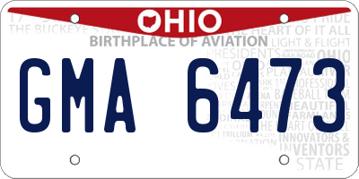 OH license plate GMA6473