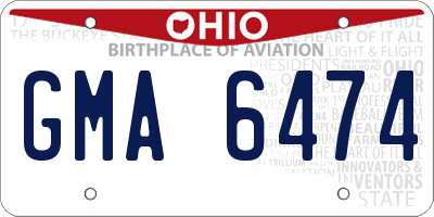 OH license plate GMA6474