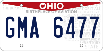 OH license plate GMA6477