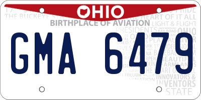 OH license plate GMA6479