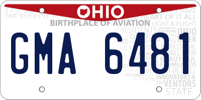 OH license plate GMA6481