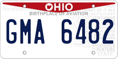 OH license plate GMA6482