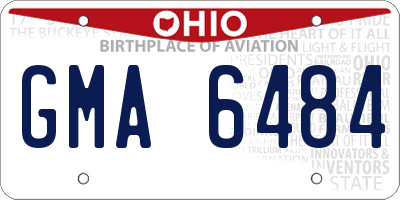 OH license plate GMA6484
