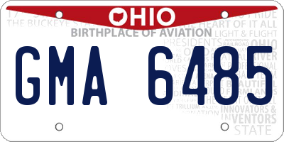 OH license plate GMA6485