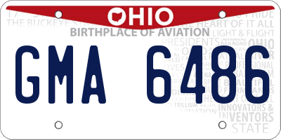 OH license plate GMA6486