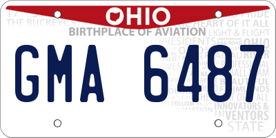 OH license plate GMA6487