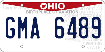 OH license plate GMA6489