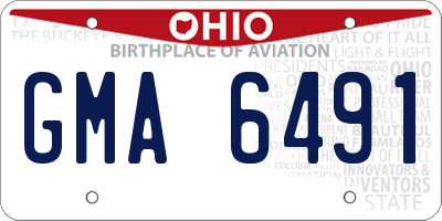 OH license plate GMA6491