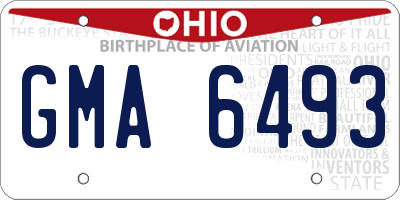 OH license plate GMA6493