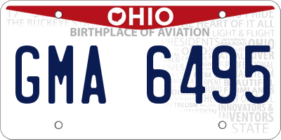 OH license plate GMA6495