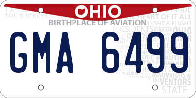 OH license plate GMA6499
