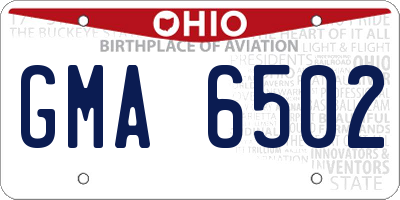 OH license plate GMA6502