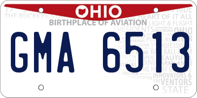 OH license plate GMA6513
