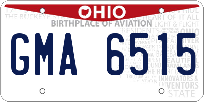 OH license plate GMA6515