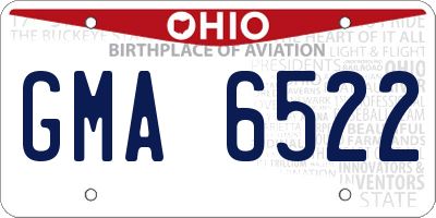 OH license plate GMA6522