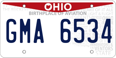 OH license plate GMA6534