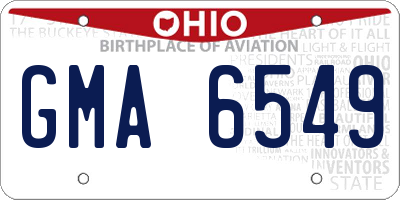 OH license plate GMA6549