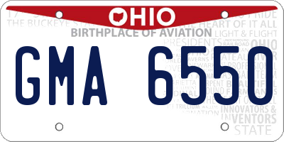 OH license plate GMA6550