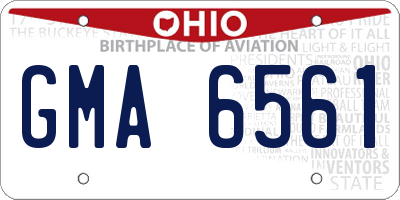OH license plate GMA6561