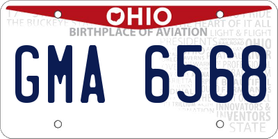 OH license plate GMA6568