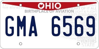 OH license plate GMA6569