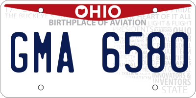 OH license plate GMA6580