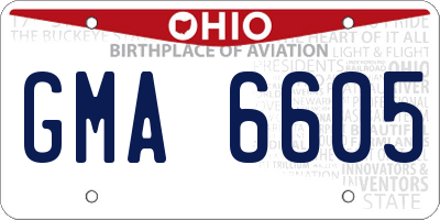 OH license plate GMA6605
