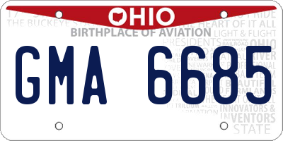 OH license plate GMA6685