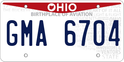 OH license plate GMA6704