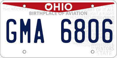 OH license plate GMA6806