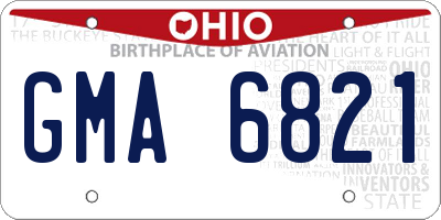 OH license plate GMA6821