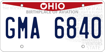 OH license plate GMA6840