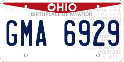 OH license plate GMA6929